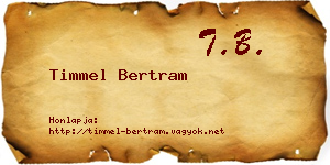 Timmel Bertram névjegykártya